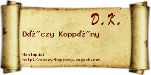Dóczy Koppány névjegykártya
